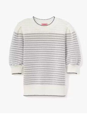 Kate Spade Striped Scallop Sweater - Size XXS